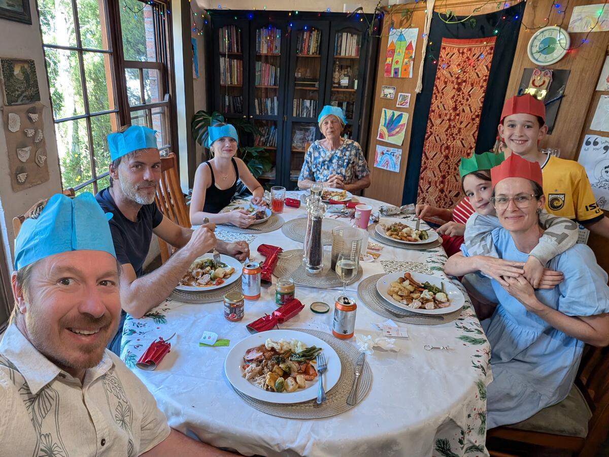 Christmas dinner with the family